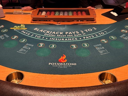 Potawatomi Casino Hotel Carter blackjack tablegames