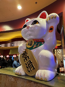 Keiko, lucky cat at RuYi in Potawatomi Casino Hotel